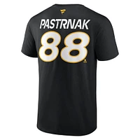 Men's Fanatics David Pastrnak Black Boston Bruins Authentic Pro Prime Name & Number T-Shirt