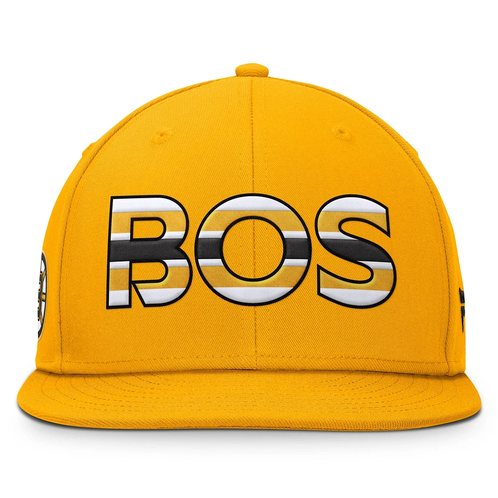 Men's Fanatics Gold Boston Bruins Authentic Pro Team Rink Snapback Hat