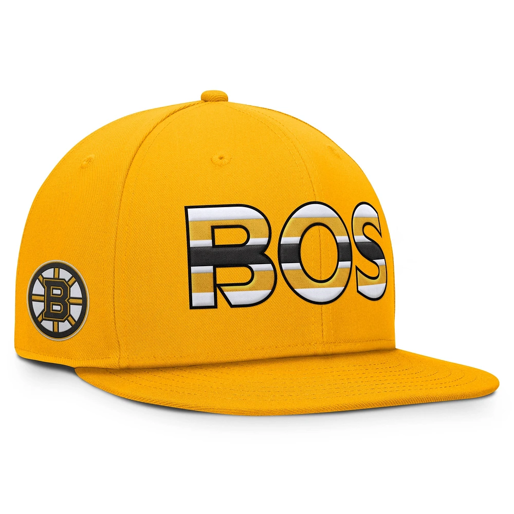 Men's Fanatics Gold Boston Bruins Authentic Pro Team Rink Snapback Hat