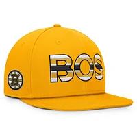 Men's Fanatics Gold Boston Bruins Authentic Pro Team Rink Snapback Hat
