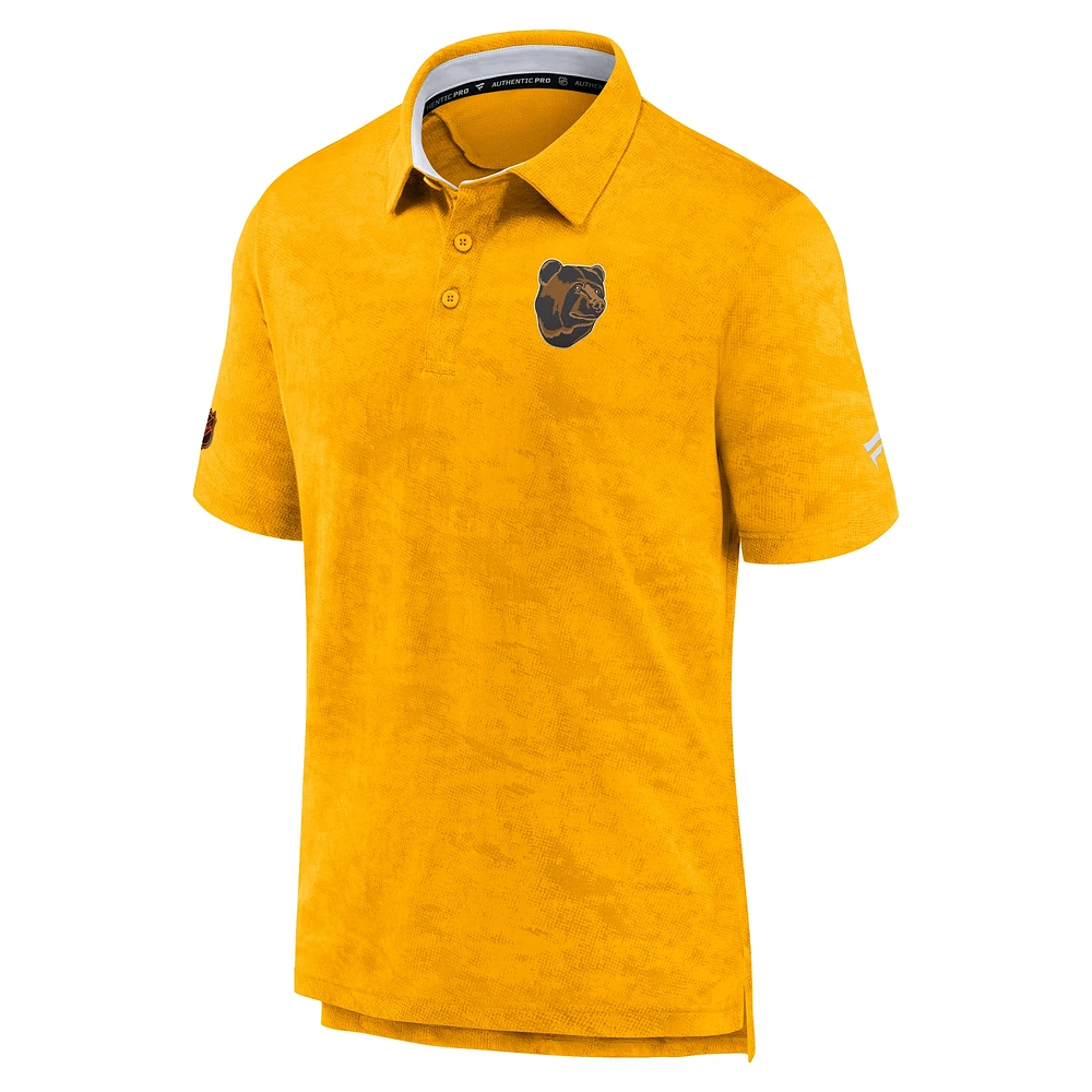 Men's Fanatics Gold Boston Bruins Special Edition 2.0 Authentic Pro Polo