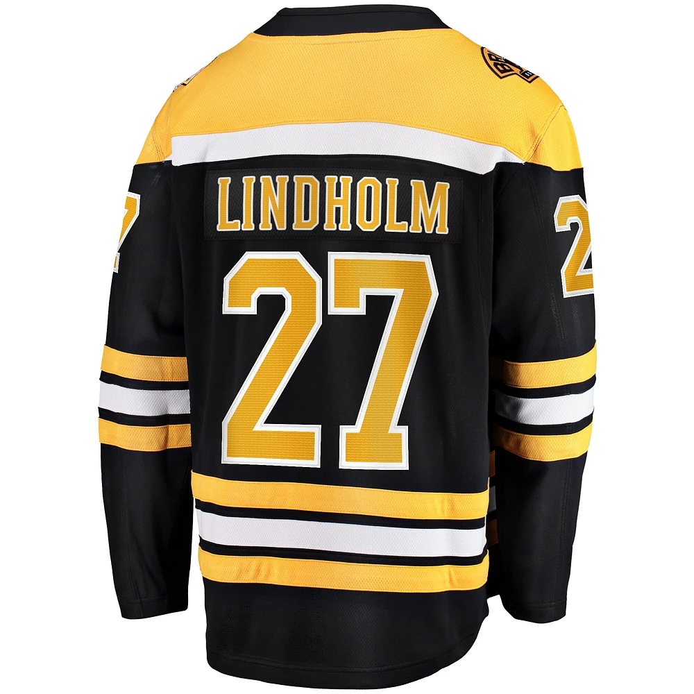 Men's Fanatics Hampus Lindholm Black Boston Bruins Home Breakaway Player Jersey