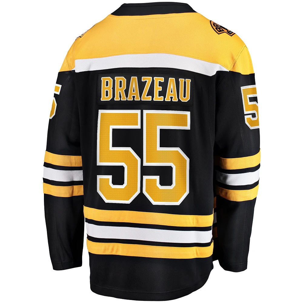 Men's Fanatics Justin Brazeau Black Boston Bruins Home Premier Breakaway Player Jersey