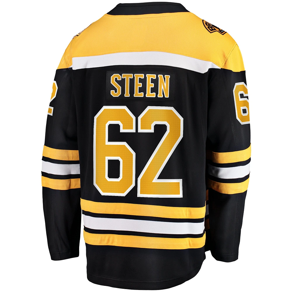 Men's Fanatics Oskar Steen Black Boston Bruins Home Breakaway Player Jersey