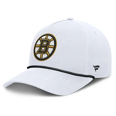 Casquette ajustable en forme de A Fanatics pour homme, blanche, des Bruins de Boston