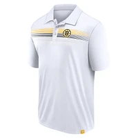 Men's Fanatics White Boston Bruins Victory For Us Interlock Polo
