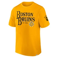 Men's Fanatics Yellow Boston Bruins Decades Collection Made To Last T-Shirt