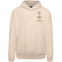 Men's Levelwear Cream Boston Bruins Contact Stamp Pullover Hoodie