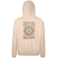 Men's Levelwear Cream Boston Bruins Contact Stamp Pullover Hoodie