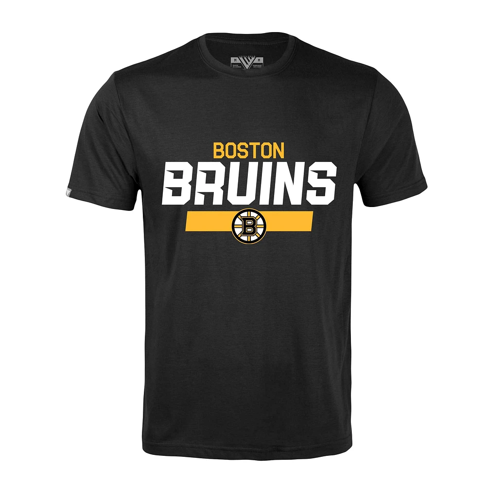 Men's Levelwear David Pastrnak Black Boston Bruins Richmond Player Name & Number T-Shirt