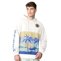 Sweat à capuche imprimé pêche Island Dream des Bruins de Boston pour homme Margaritaville Cream