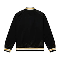 Men's Mitchell & Ness Black Boston Bruins 100th Anniversary Satin Raglan Full-Snap Jacket