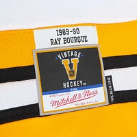 Men's Mitchell & Ness Ray Bourque White Boston Bruins Captain Patch 1989/90 Blue Line Player Jersey
