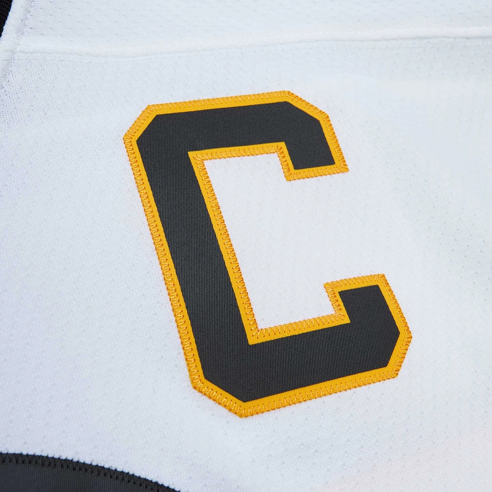Men's Mitchell & Ness Ray Bourque White Boston Bruins Captain Patch 1989/90 Blue Line Player Jersey