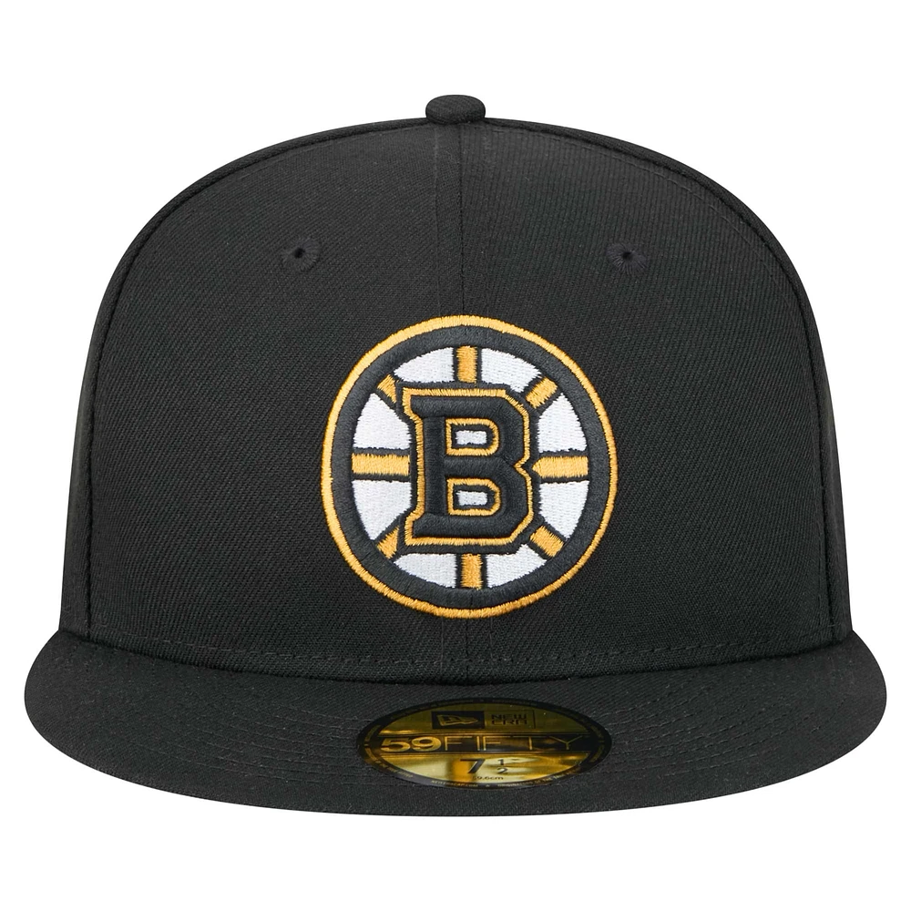 Men's New Era Black Boston Bruins Core 59FIFTY Fitted Hat