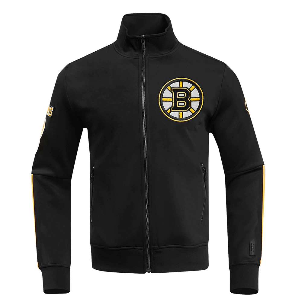 Men's Pro Standard Black Boston Bruins Classic Chenille Full-Zip Track Jacket