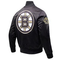 Men's Pro Standard Black Boston Bruins Classic Satin Full-Snap Jacket