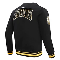 Men's Pro Standard Black Boston Bruins Crest Emblem Pullover Sweatshirt