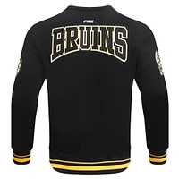 Men's Pro Standard Black Boston Bruins Crest Emblem Pullover Sweatshirt