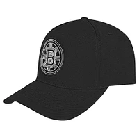 Men's Pro Standard Black Boston Bruins Paint the City Pinch Front Snapback Hat