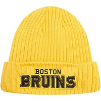 Bonnet en tricot à revers classique Pro Standard Gold des Bruins de Boston pour hommes