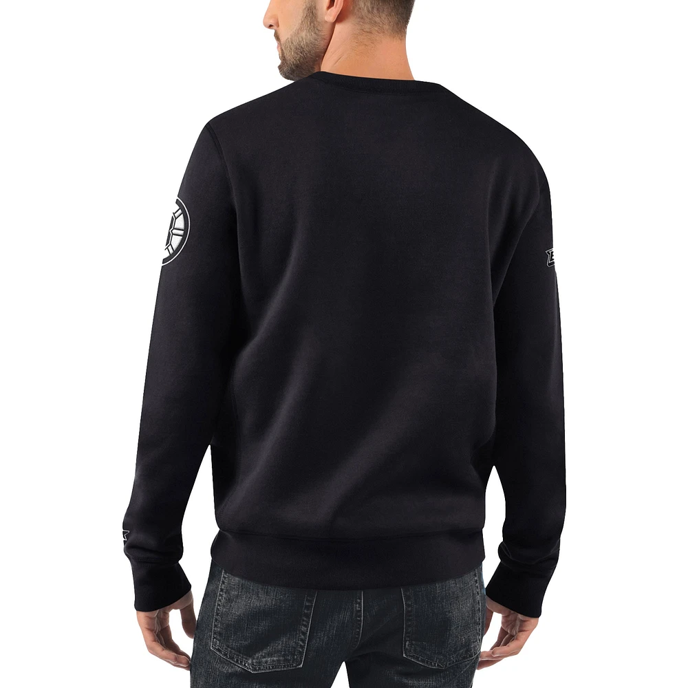 Men's Starter x NHL Black Ice Boston Bruins Cross Check Pullover Sweatshirt