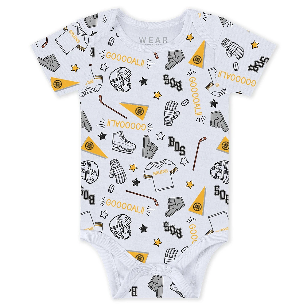 Ensemble 3 pièces Body et pantalon Turn Me Around des Boston Bruins par Erin Andrews pour nouveau-nés nourrissons