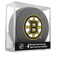The Sports Vault Boston Bruins Four-Piece Puck Coaster Set