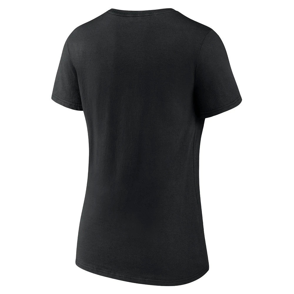 Women's  Black Boston Bruins Authentic Pro V-Neck T-Shirt