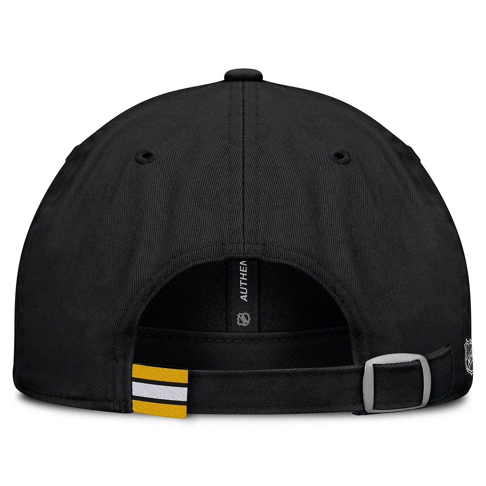 Women's Fanatics Black Boston Bruins Authentic Pro Rink Adjustable Hat