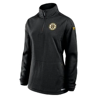 Women's Fanatics  Black Boston Bruins Authentic Pro Rink Lightweight Quarter-Zip Pullover Top