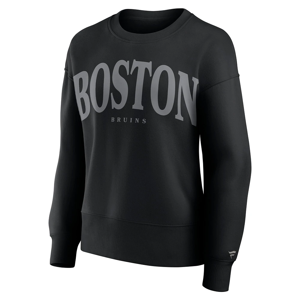 Women's Fanatics  Black Boston Bruins Elements Flow Pullover Sweatshirt