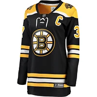 Women's Fanatics Patrice Bergeron Black Boston Bruins Captain Patch Home Breakaway Jersey