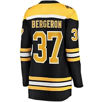 Women's Fanatics Patrice Bergeron Black Boston Bruins Captain Patch Home Breakaway Jersey