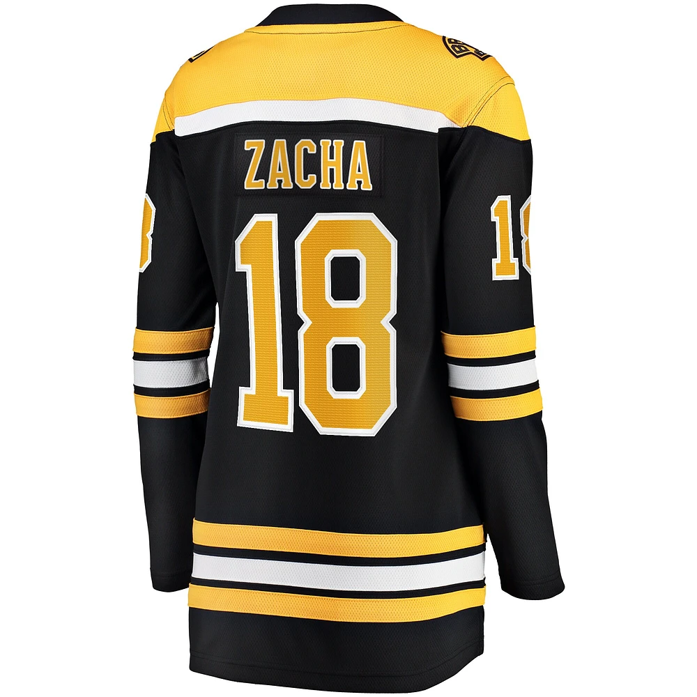 Women's Fanatics Pavel Zacha Black Boston Bruins Home Breakaway Player Jersey