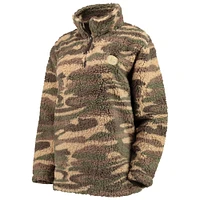 Women's G-III Sports by Carl Banks Camo Boston Bruins Sherpa Quarter-Zip Jacket