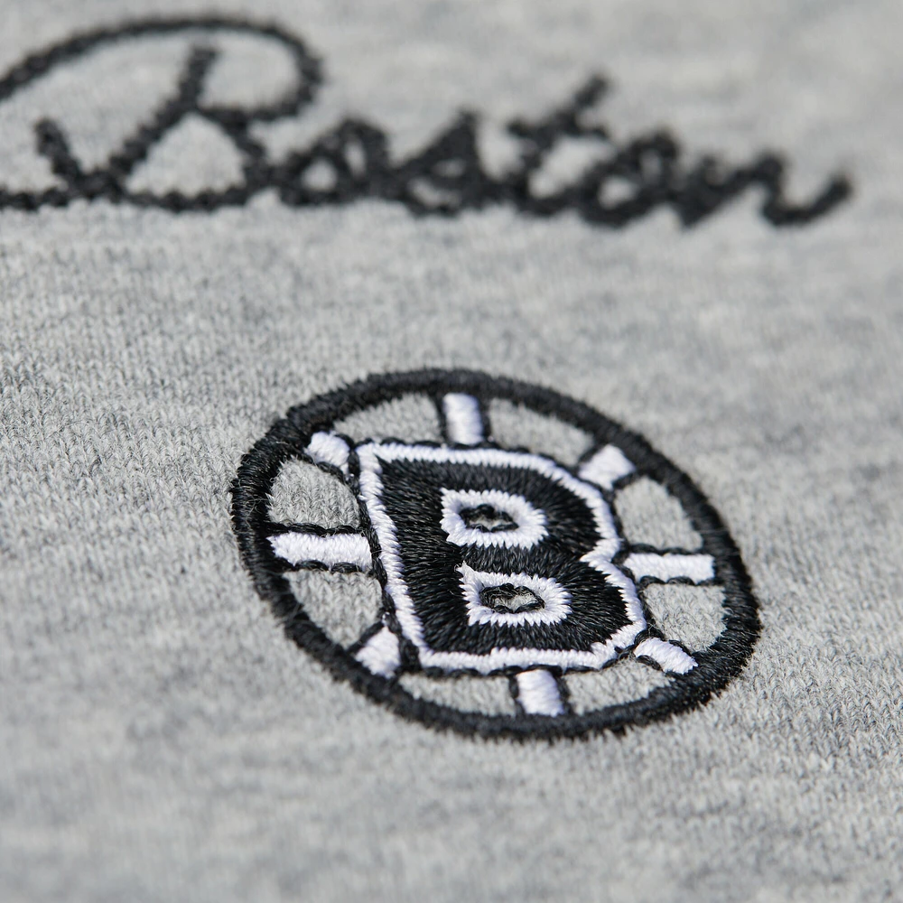 V100492 Bruins NHL Mitchell & Ness SP25 T-shirt léger à col ras du cou pour femme SWTLADCRW FC10147-BBNGYHT