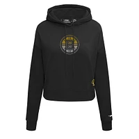 Women's Pro Standard  Black Boston Bruins Jewels Cropped Pullover Hoodie