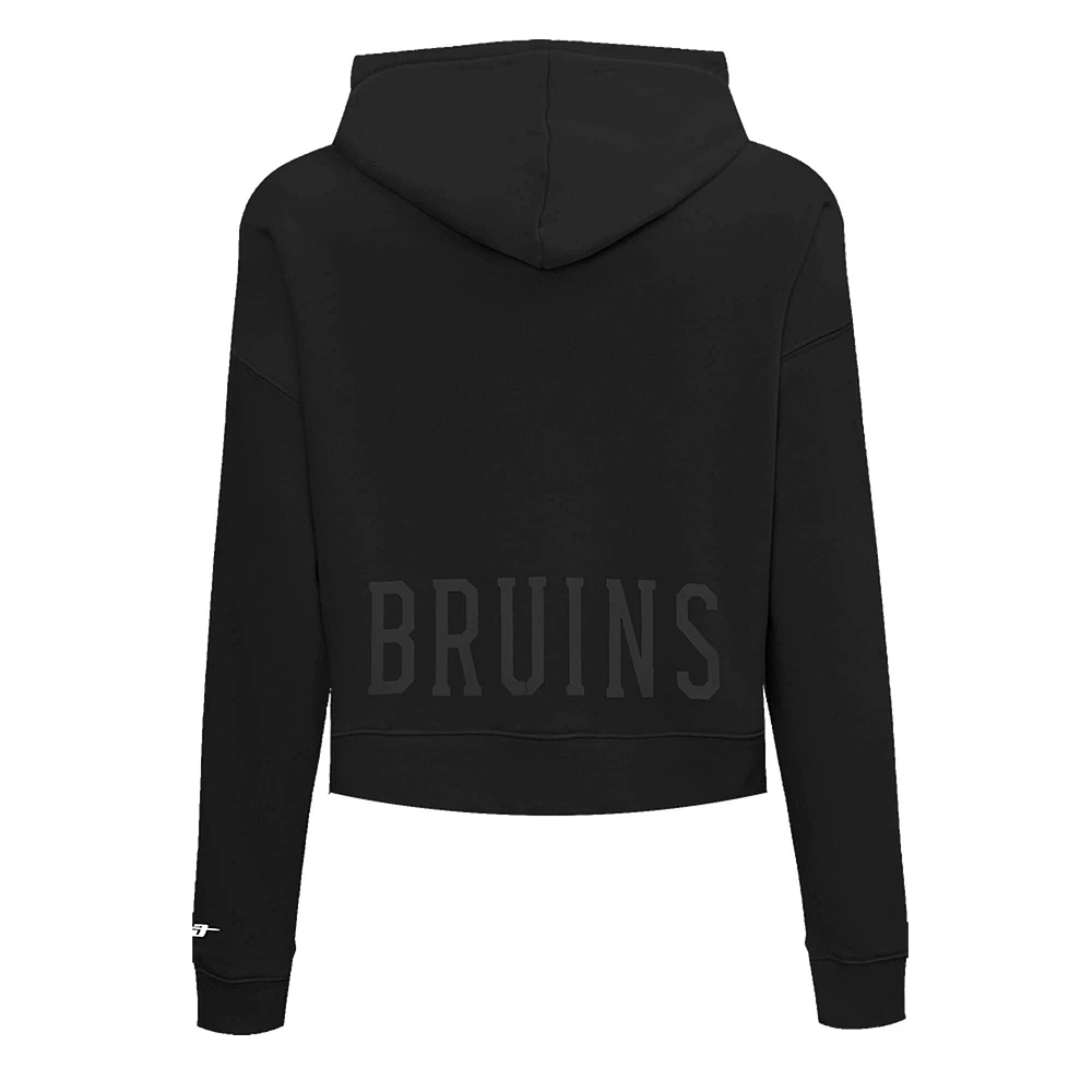 Women's Pro Standard  Black Boston Bruins Jewels Cropped Pullover Hoodie
