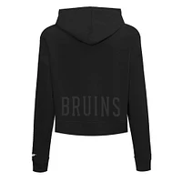Women's Pro Standard  Black Boston Bruins Jewels Cropped Pullover Hoodie