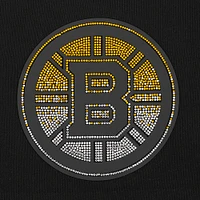Women's Pro Standard  Black Boston Bruins Jewels Cropped Pullover Hoodie