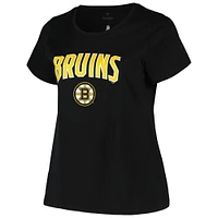 Women's Profile Black Boston Bruins Plus Arch Over Logo T-Shirt