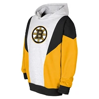 Youth Ash/Black Boston Bruins Champion League Fleece Pullover Hoodie