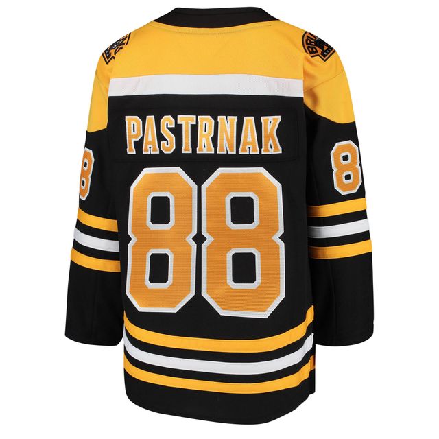 Maillot de joueur premier ministre à domicile des Bruins Boston noir David Pastrnak pour jeune