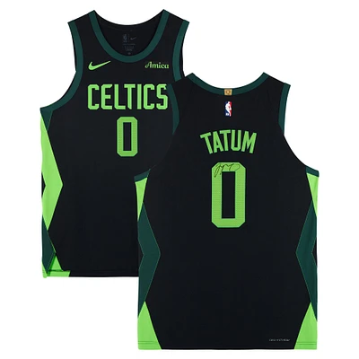 Jayson Tatum Boston Celtics Autographed Black Nike 2024-25 City Edition Authentic Jersey 