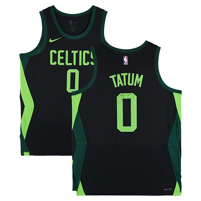 Jayson Tatum Boston Celtics Autographed Black Nike 2024-25 City Edition Swingman Jersey 