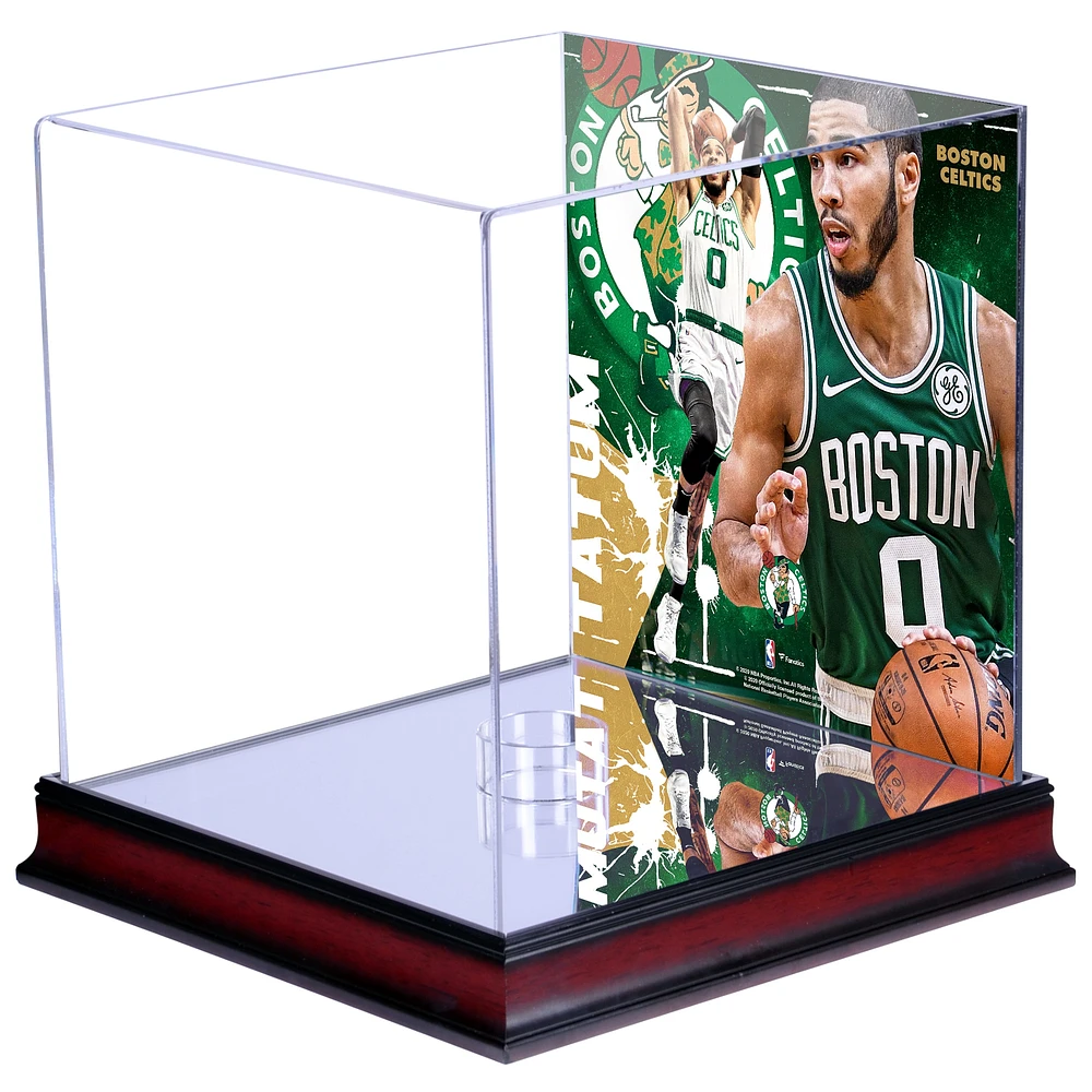 Vitrine de basket-ball en acajou avec plaque sublimée de Jayson Tatum Boston Celtics