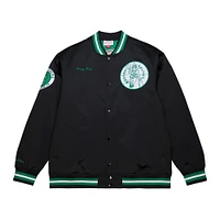 Men's Mitchell & Ness Larry Bird Black Boston Celtics NBA Legends Full-Snap Satin Jacket