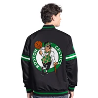 Men's Starter  Black Boston Celtics Scout Varsity Full-Snap Jacket