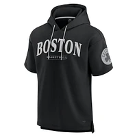 Men's Fanatics  Black Boston Celtics Elements Ready Short Sleeve Pullover Hoodie